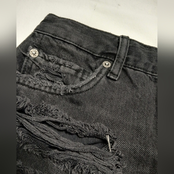 We The Free Black‎ Jean Shorts High-Rise Distressed - Picture 12 of 16